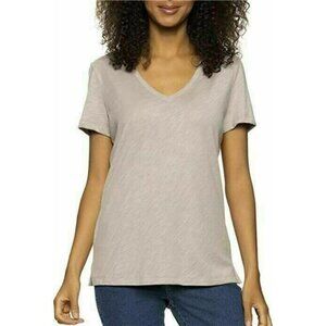 Felina Women's Slub Jersey V-Neck Tee  Short Sleeve T-Shirt (Atmosphere, Small)